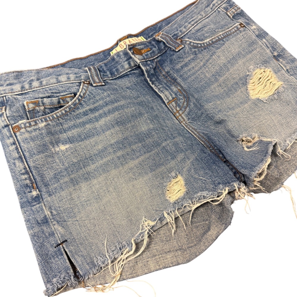 J Brand Neptune Distressed Cut-Off Denim Shorts Blue Size 28 10420214